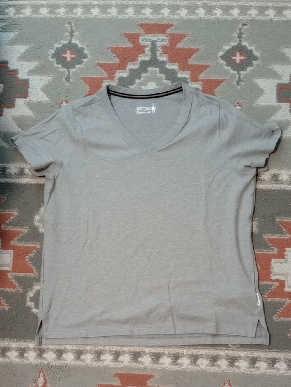 Smartwool Women's Merino Gray V-Neck Short Sleeve Tee
